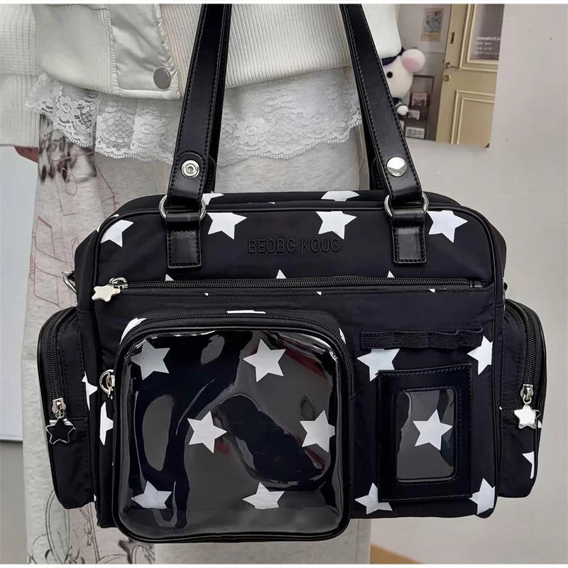 Japanese Itabag With Transparent Display Multi-pocket Shoulder Bag Fashion Tote Bag Jk Uniform Handbag Y2k Style Crossbody Bag