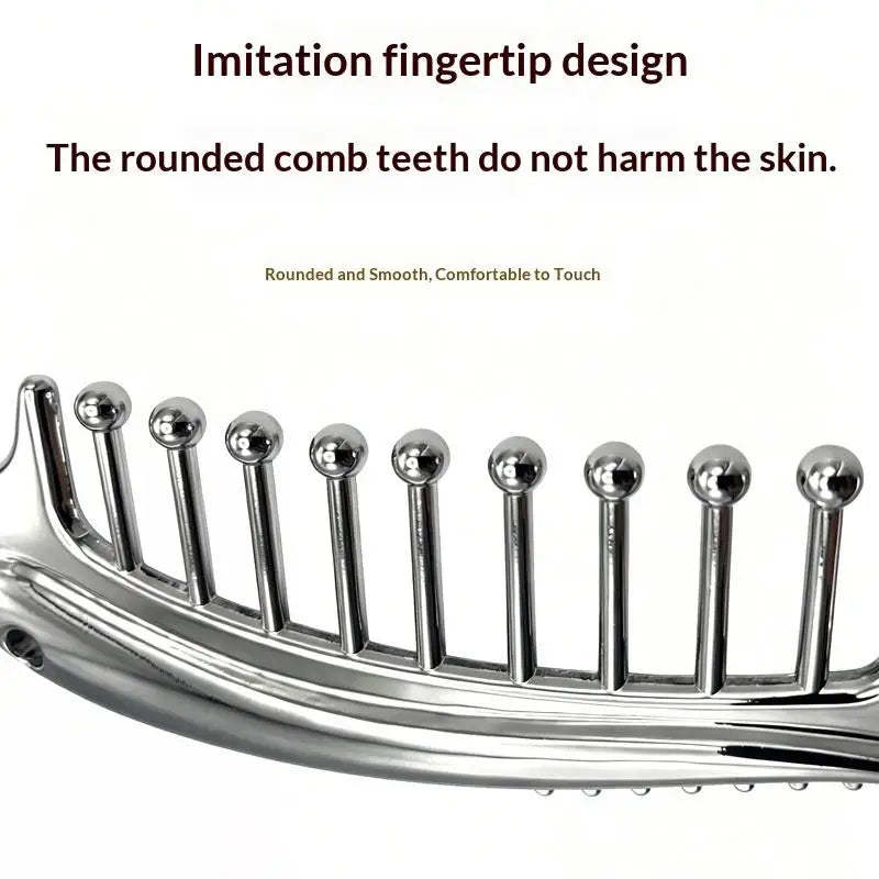 Manual Head Massager Scalp Comb Protable Stainless Steel Gua Sha Facial Tool Trigger Point Massager Tool For Foot Hand Back