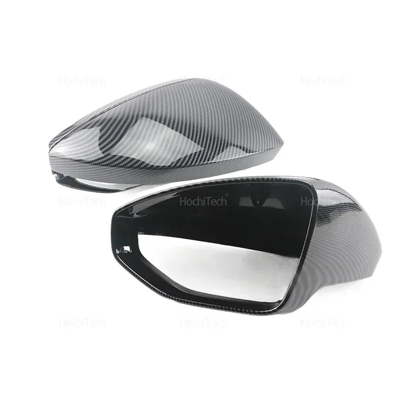 High Quality Carbon Fiber Glossy Black Replacement Side Mirror Covers Cap for Audi A6 S6 RS6 C8 A7 S7 RS7 A8 Left hand Drive