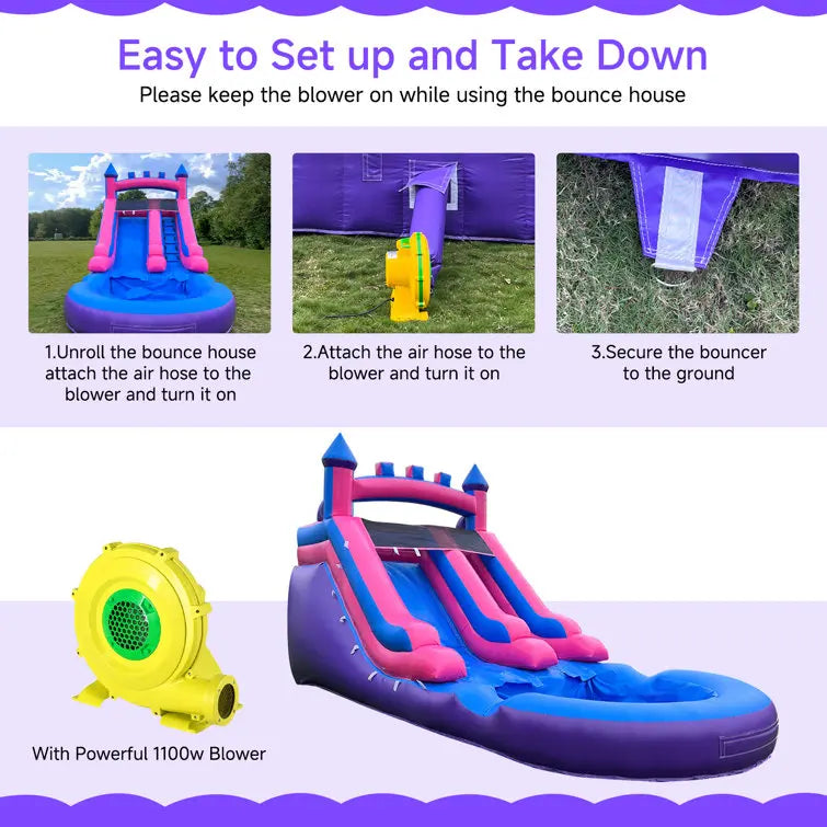 Custom Inflatable Bouncer Kids Bouncy House With Slide Combo Comic Bounce House Jump Castle With Air Blower For Outdoor Party