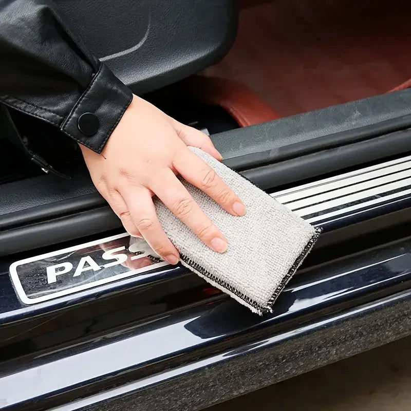 2/24PCS Soft Double Side Microfiber Scrubbing Sponge Car Leather Cleaning Microfiber Towel Wax Sponge Auto Detailing Tools