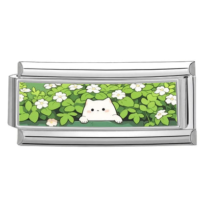 2025 New Women's Gift Cute Rabbit Cat Dogs Italian Charms Links Beads Fit 9mm Stainless Steel Modular Modular Bracelet Jewelry