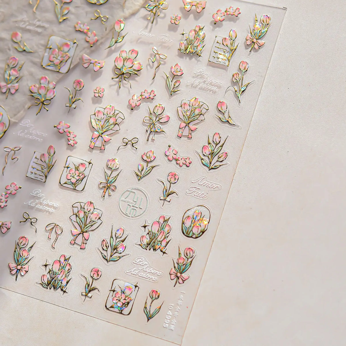 Retro Sunflower Nail Stickers Mixed Style 5D Bronzing Photo Frame Luxury Nail Art Decorations Decals Stickers Press On Nails DIY