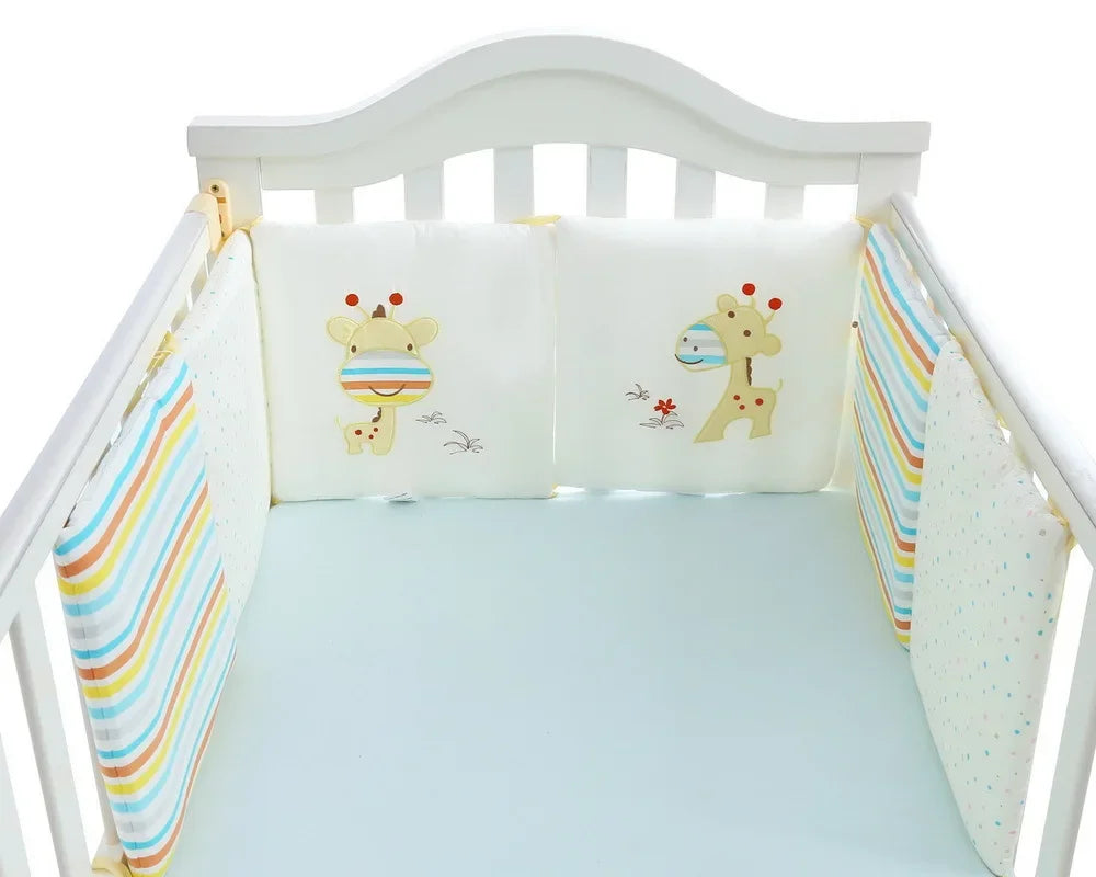 6Pcs/Set Baby Bed Protector Crib Bumper Pads Baby Bed Bumper Kids Safety Bed Around Cotton Blend Crib Anti-collision Anti-fall