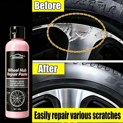 Wheel Hub Repair Paste, Professional Car Alloy Wheel Scratch Remover, Rust & Oxidation Cleaner, Auto Rim Refurbish Shine Restore