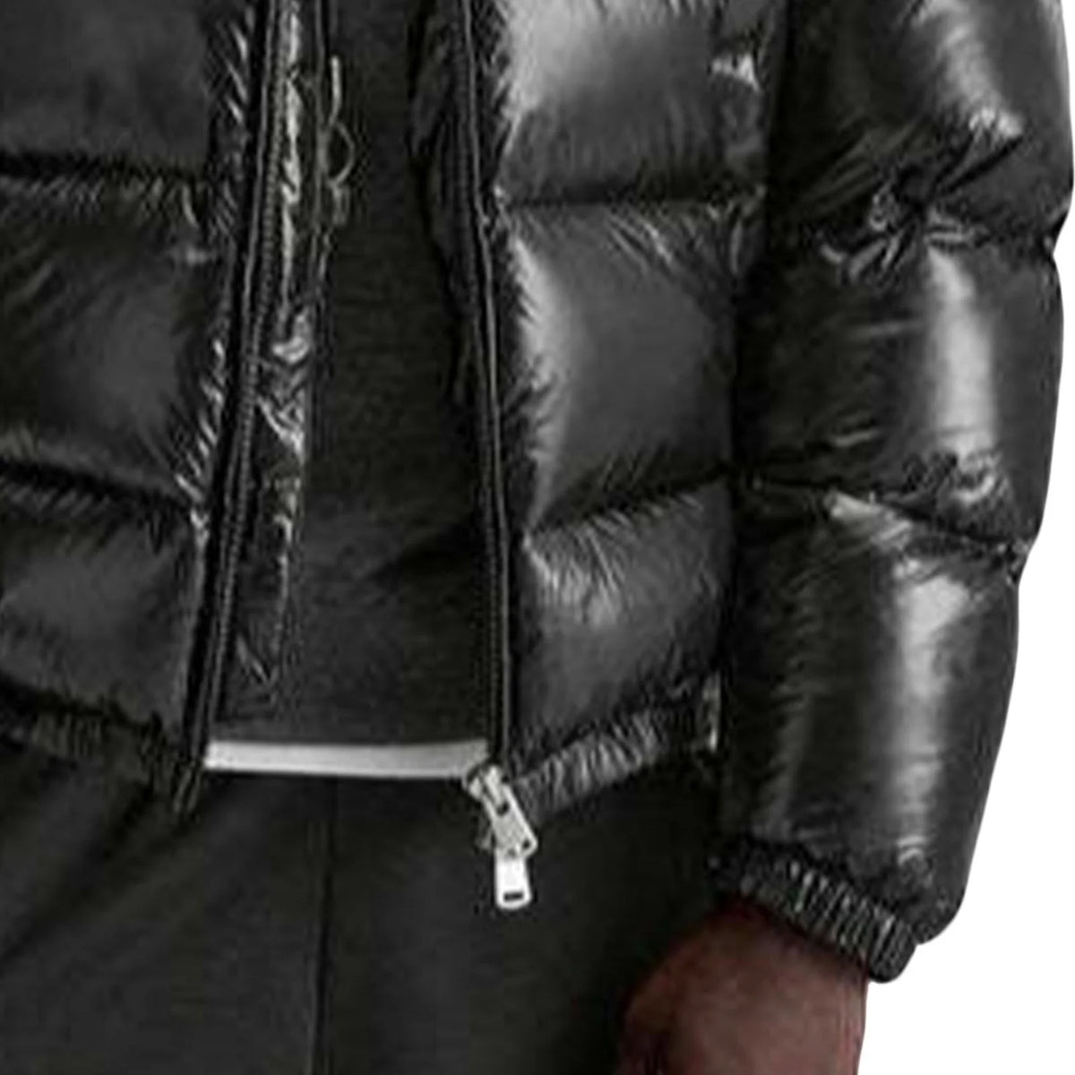 Men'S Down Jacket Casual Solid-Color Hooded Cotton-Padded Jacket Men'S Thickened Winter Warm Coat Loose Pocket Bread Jacket Coat