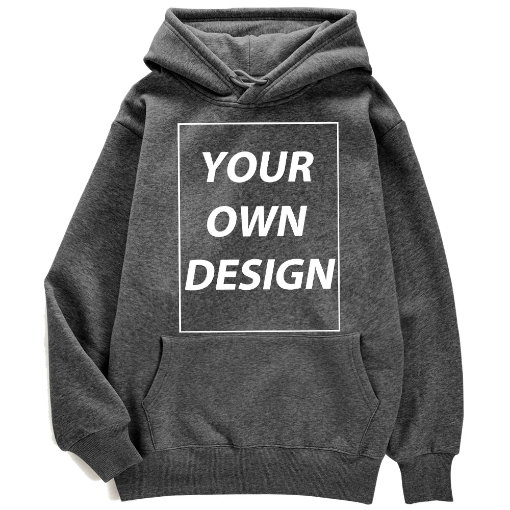 Customized DIY Print Men Woman Autumn Winter Hoodies Casual Classic Pullovers Simple Comfy Streetwear Soft Warm Sports Clothing