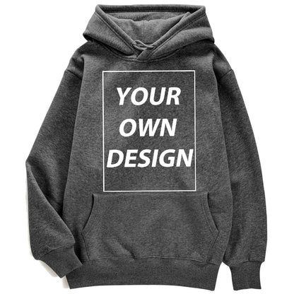 Customized DIY Print Men Woman Autumn Winter Hoodies Casual Classic Pullovers Simple Comfy Streetwear Soft Warm Sports Clothing