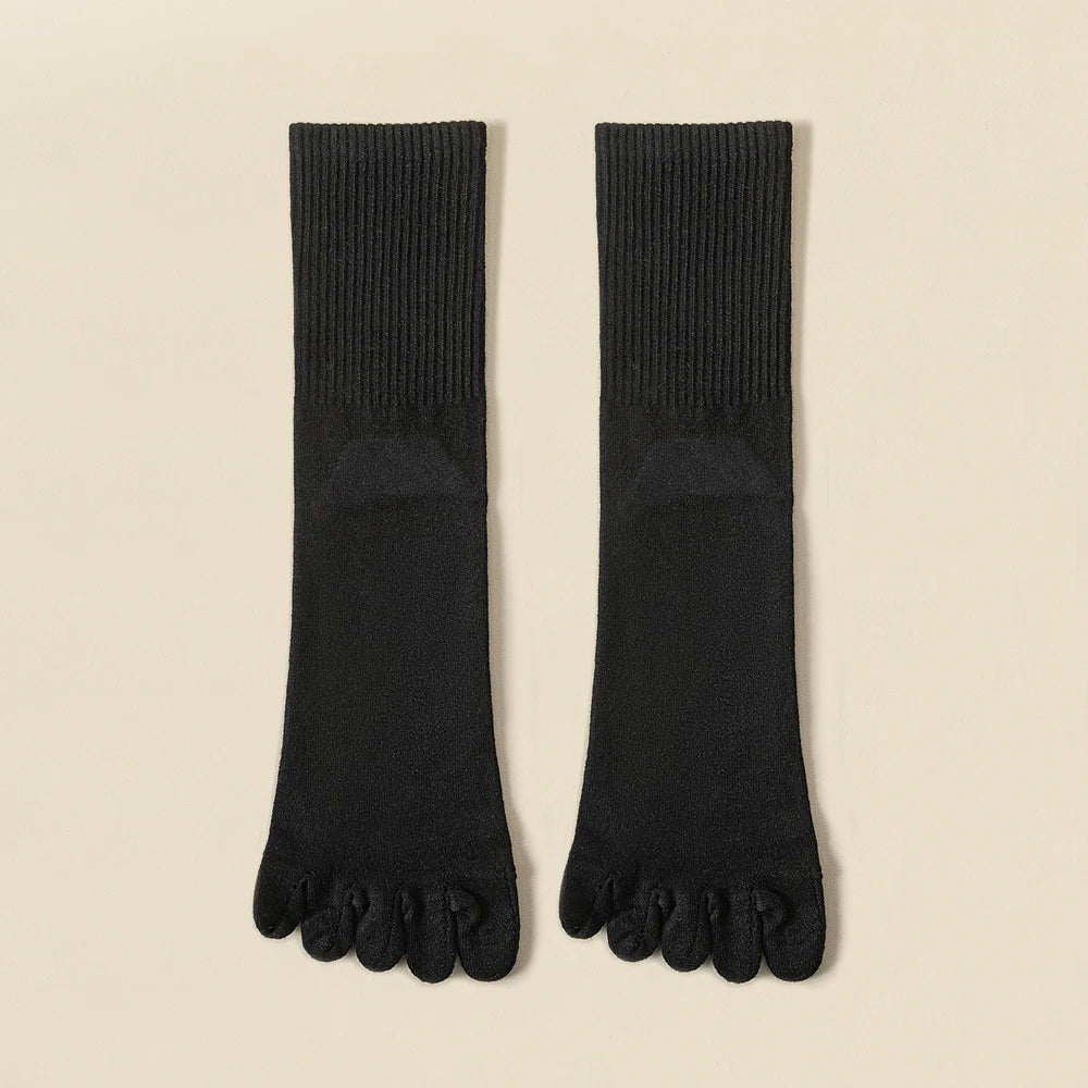Wool Warm Five-finger Socks Comfortable Business Men's Toe Socks Sports Breathable Sweat Deodorant Solid Color Sock Male