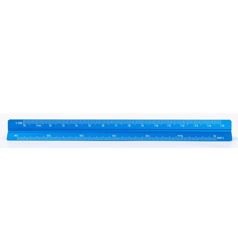 15cm Aluminum Triangular Scale Ruler - Student Architectural Measuring Tool for Drawing & Engineering