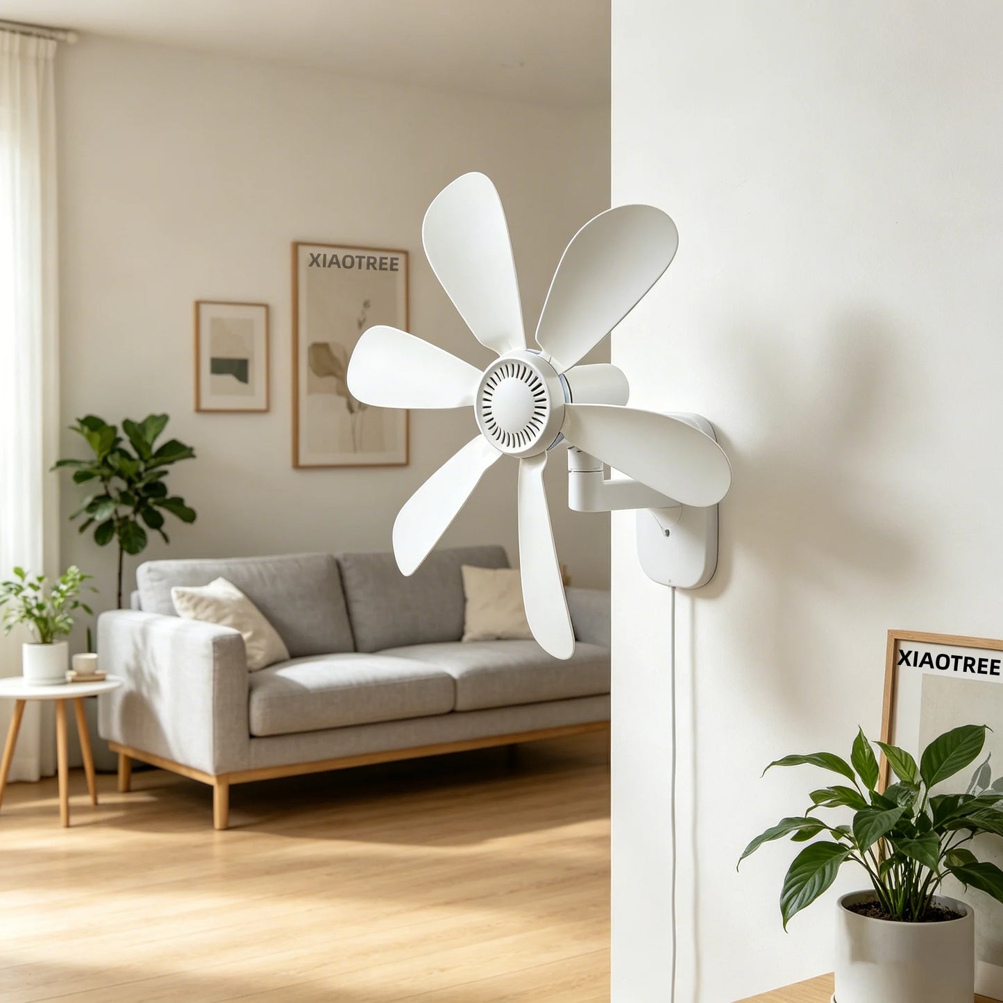 16.5-Inch Wall Mount Fan with Remote and Timer Small 5V USB Fan with Powerful 4 Speeds Quiet Corner Fans for Bedroom Kitchens
