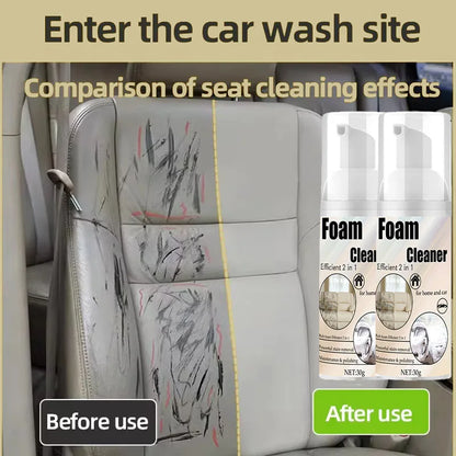 2-in-1 Multi-Purpose Car Interior Multi-Purpose Foaming Cleaner Spray Car Accessories Anti-Aging Protection