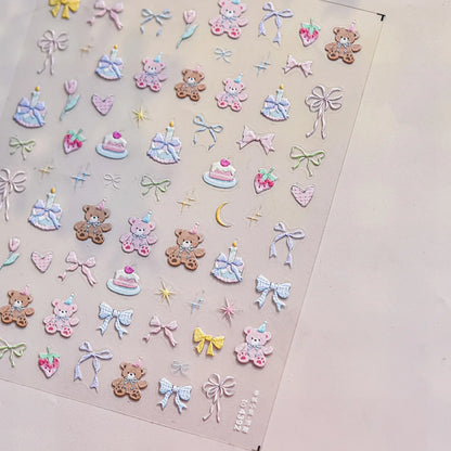 Colorful Water Bubble 5D Nail Art Stickers Goldfish Koi carp Dreamy Polarized Dreamlike Self Adhesive Delicate Manicure Decals