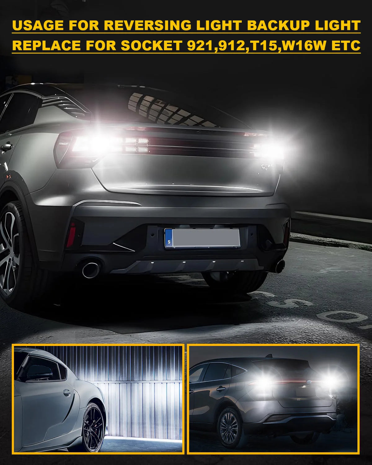 OUSHI W16W T15 921 Led Reverse Light Bulb, Canbus Error Free 12V 24V 6500K Xenon White 4000 Lumen 912 904 906 Led Back Up Light