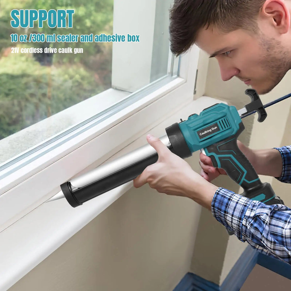 Electric Glue Gun Glass Glue Caulking Gun 4 Speeds Cordless Doors and Windows Electric Sewing Glue Tool for Makita 18V Battery