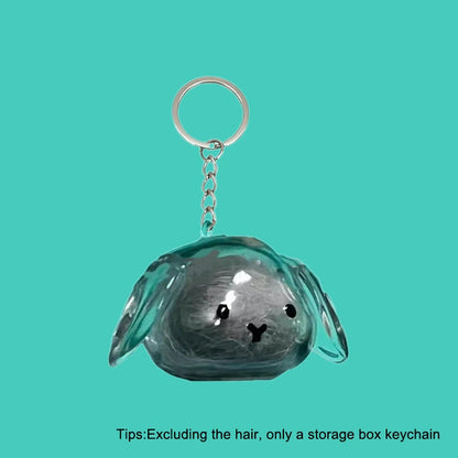 Rabbit Hair Storage Box Pendant Keychain Pet Hair Keepsake Box Pet Memorial Collection Box Bag Pendant DIY Decoration Gift