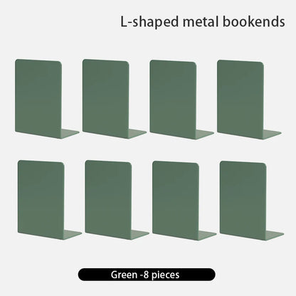 Bookends 6 Pair, White Metal Book Ends, Bookends for Shelves, Book Stopper for Heavy Books, Book Dividers for Home Office