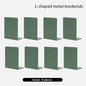 Bookends 6 Pair, White Metal Book Ends, Bookends for Shelves, Book Stopper for Heavy Books, Book Dividers for Home Office