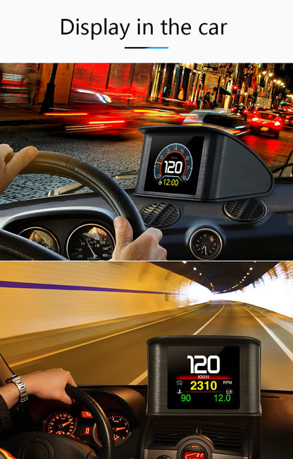 Updated P10-PRO OBD2 HUD With Russia Korean Language Smart Digital Meter On Board Computer Digital Speedometer Overspeed Alarm