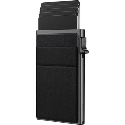 Unisex Anti Rfid Blocking Protected ID Credit Magic Card Holder Men Thin Slim Minimalist Smart Wallets Metal ID Cardholer Case