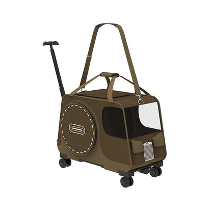Portable Pet Rolling Carrier Foldable Small Dog Outdoor Stroller Detachable Single Shoulder Cat Handbag For Travel