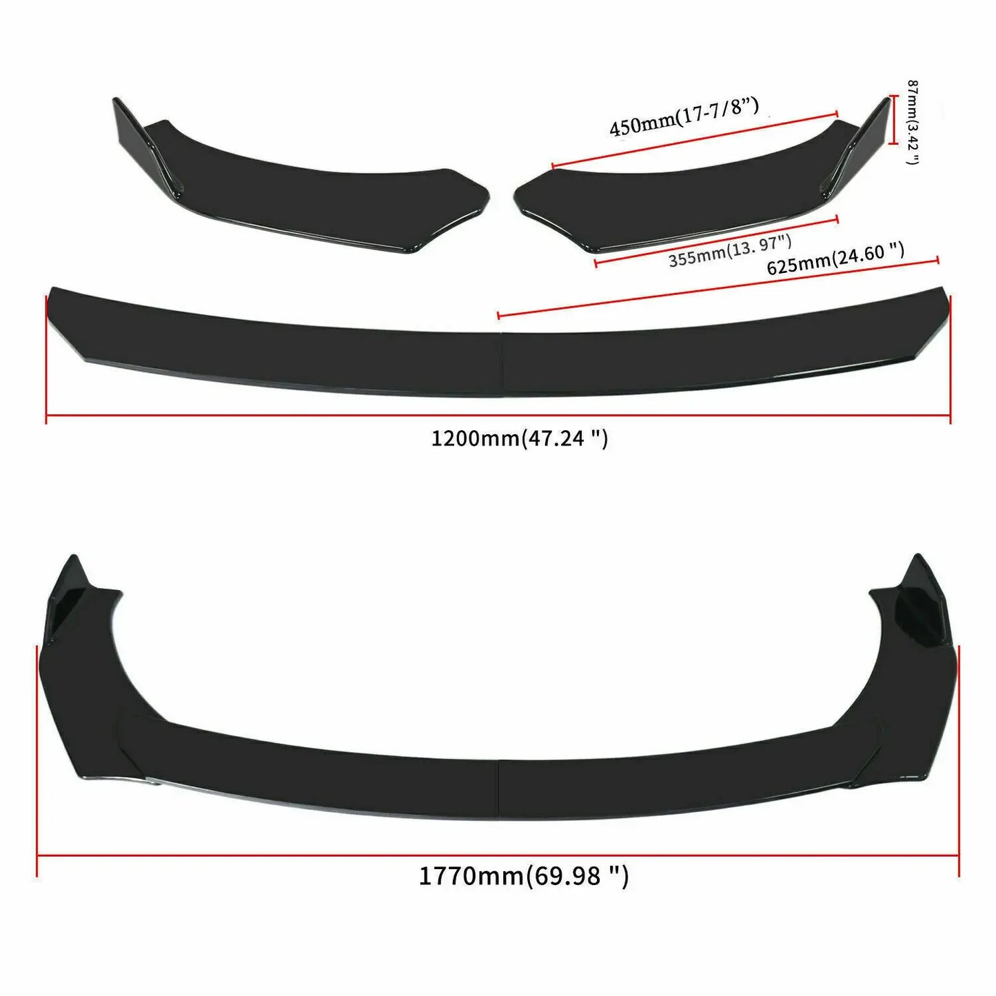 Front Bumper Spoiler Diffuser Body Kit for Audi A3 A4 A5 A7 A8 B7 B8 Q7 RS5 RS6 S3 TT Front Lip Chin Splitter Cars Accessories