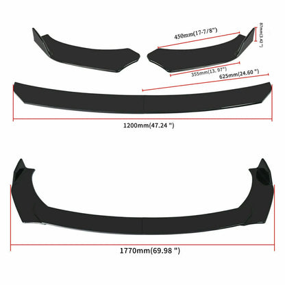 Front Bumper Spoiler Diffuser Body Kit for Audi A3 A4 A5 A7 A8 B7 B8 Q7 RS5 RS6 S3 TT Front Lip Chin Splitter Cars Accessories