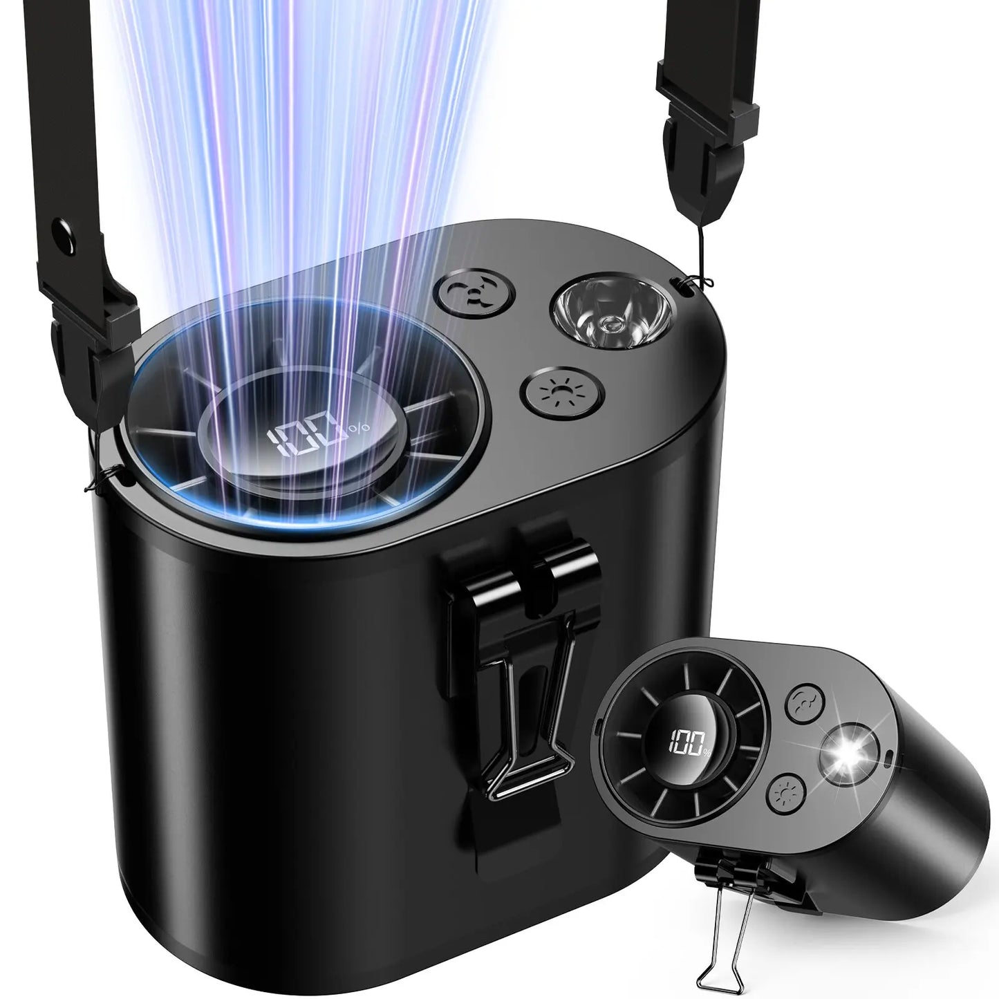 coldSky Portable Waist Fan Upgraded 10 Speeds Personal Fan 20000mAh Rechargeable Desk Fans with LED Display for Outdoor Jobsite