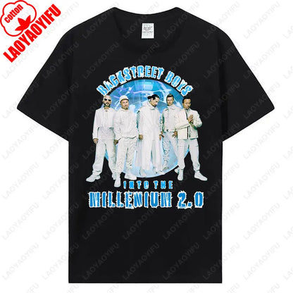 Backstreet Boys Millennium Tour Music Vintage Tshirt Men Women Hipster Popular Tops Summer Fashion Streetwear Unisex Tees Gift