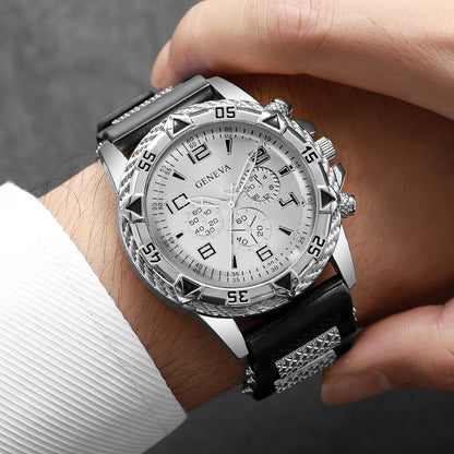 Luxury Arabic Dial Men Business Quartz Watch Fashion Silicone Strap Wristwatch For Man Clock Reloj Hombre (Without Box)