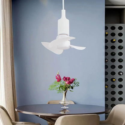 Indoor Ceiling Fan With E27 Screw Base Brushless Motor Providing Quiet Efficient Air Movement Lamp Socket Fan 14CM Compact Size