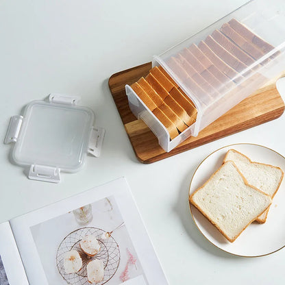 Plastic Bread Box with Sealing Lid and Tray, Bread Storage Box, Sandwich Bread Storage Box, Pasta Storage Box, Multigrain Jar