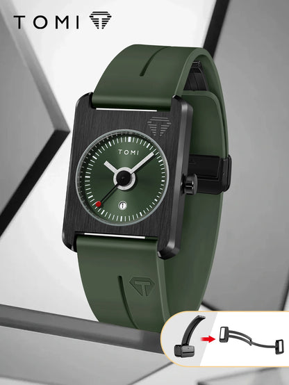 TOMI Men's Fashion Watches Quartz Watches Square Small Dial Wrist Watches Magnetic Buckle Watches Simple Leisure Watches