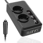 200W Car Power Inverter 12V DC To 220V AC With Dual EU Outlets, Dual USB, Dual Type-C Ports, LCD Display