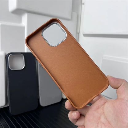 17 Case Leather Skin Soft TPU Cover for iPhone Air 16 Plus 14 12 13 15 16E 11 Pro Max Shockproof Phone Funda Capa Coque