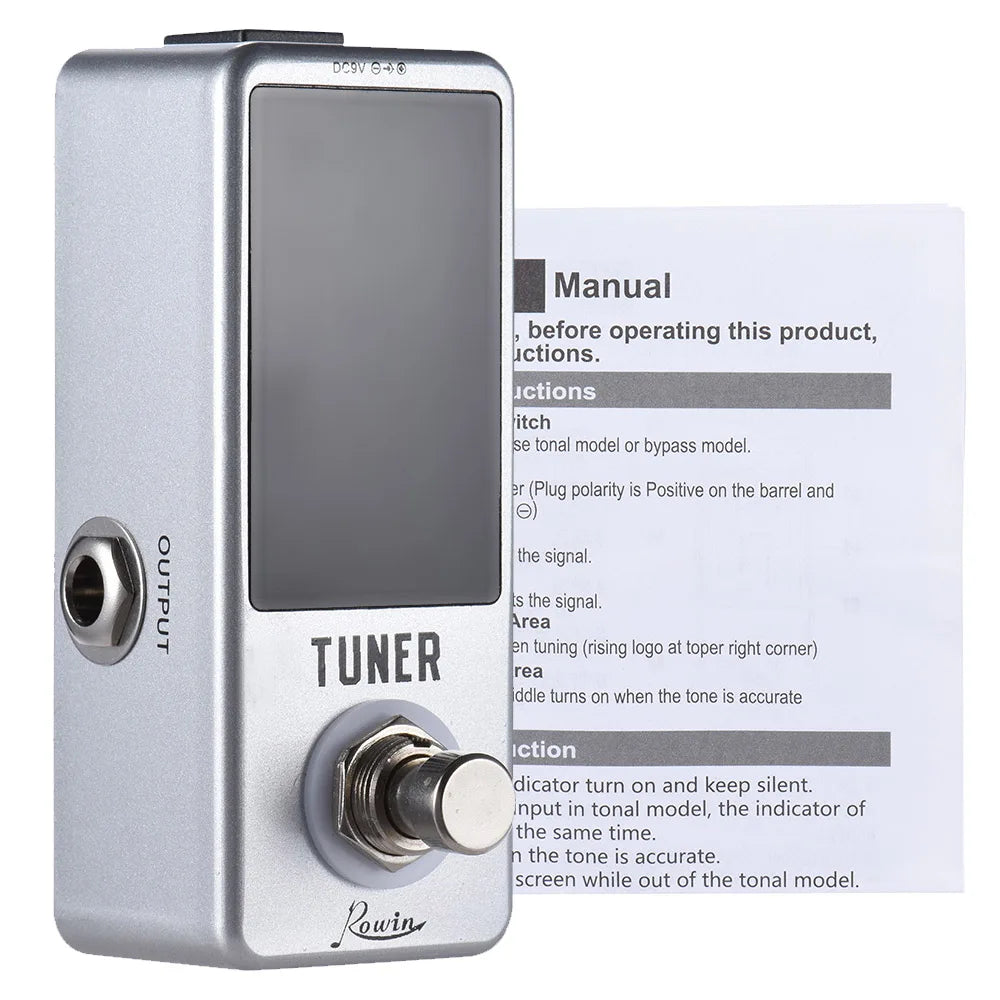 Mini Chromatic Tuner Pedal Effect LED Display True Bypass Guitar Tuner for Guitar Bass Accessories Guitar Bass Musical Instrumen