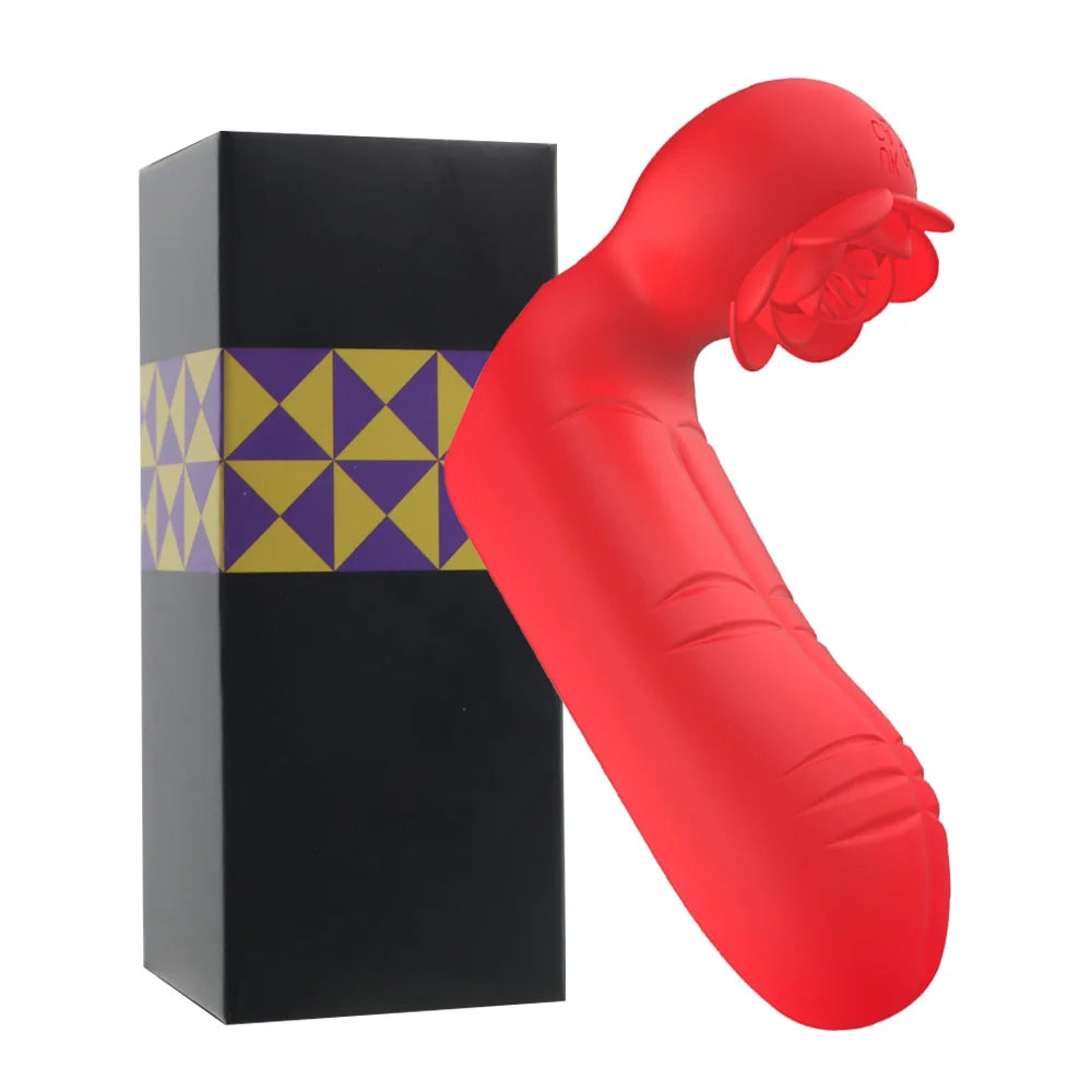 G Spot Finger Vibrator Female Clitoral Nipple Stimulator Rose Toy 10 Speed Vibrating Masturbator For Women Lesbian Orgasm