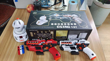 CSTAG Projector Shooting Game Guns Set New Kids Gifts Science&Imagination Toy For Boys Laser Tag Infrared Pistol Guns Game Toys
