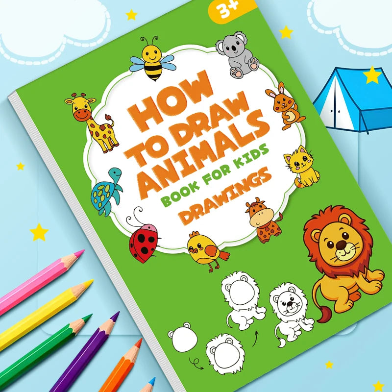 How to Draw Animals Step-by-Step Drawing Book- Learning Painting , Perfect for Creative Writing & Color Kids Drawing Book