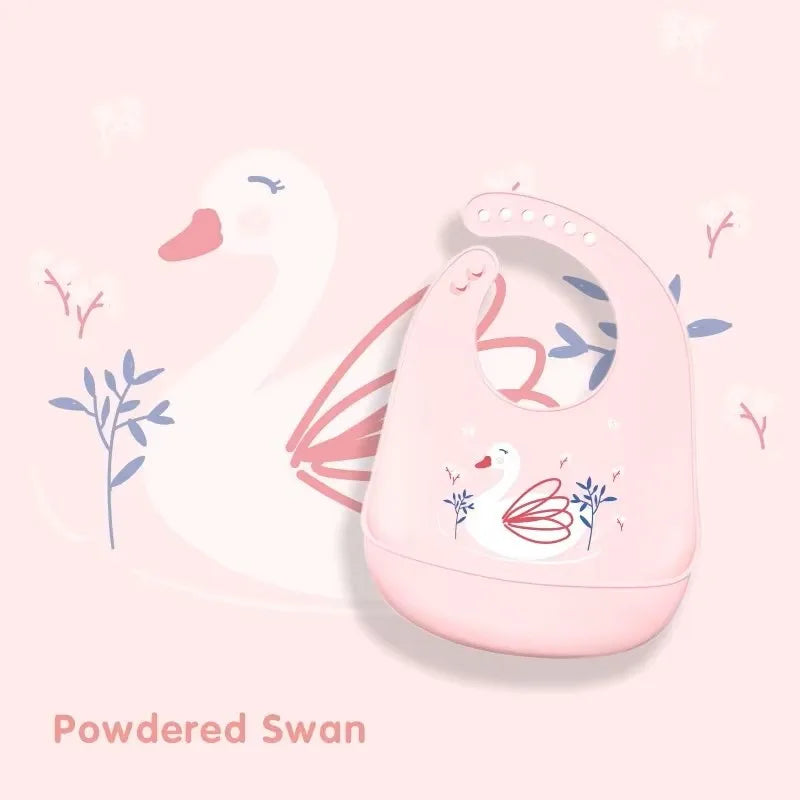 Silicone Bib Baby Feeding Stuff Waterproof Baby Bibs Baby Stuff Cute Solid Printed Kids Bib Girl Boy Adjustable Soft