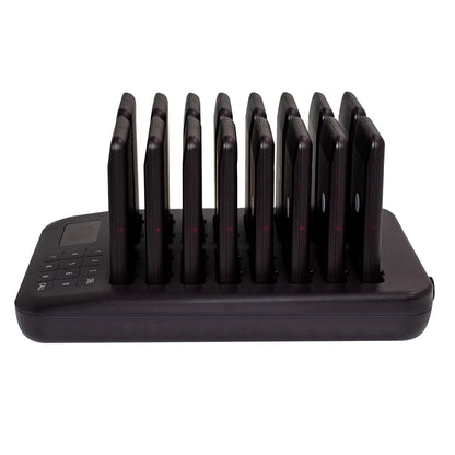 Calling System With 16 Pagers Buzzer Light Vibration 4 Modes Keypad Transmitter Guest Paging Coaster For Restaurant Coffee Shop