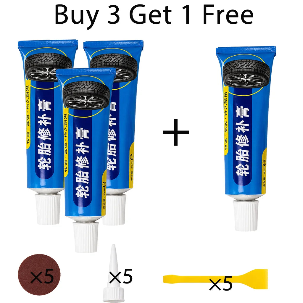 Permanent Rubber Tire Repair Glue 30ml Complete Kit Quick Patch Seal For Bike Motorcycle ATV Car Tyre Crack Leak Repair Supplies