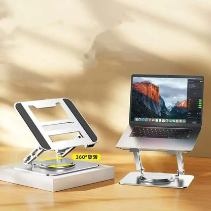 360 Rotating Aluminum Alloy Adjustable Desk Laptop Stand for Macbook Air Pro Foldable Soporte Notebook Desktop Holder Accessory