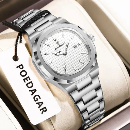 POEDAGAR Top Exquisite Women's Wristwatch Waterproof Luminous Date Fashion Ladies Watches Stainless Steel Quartz Watch For Woman