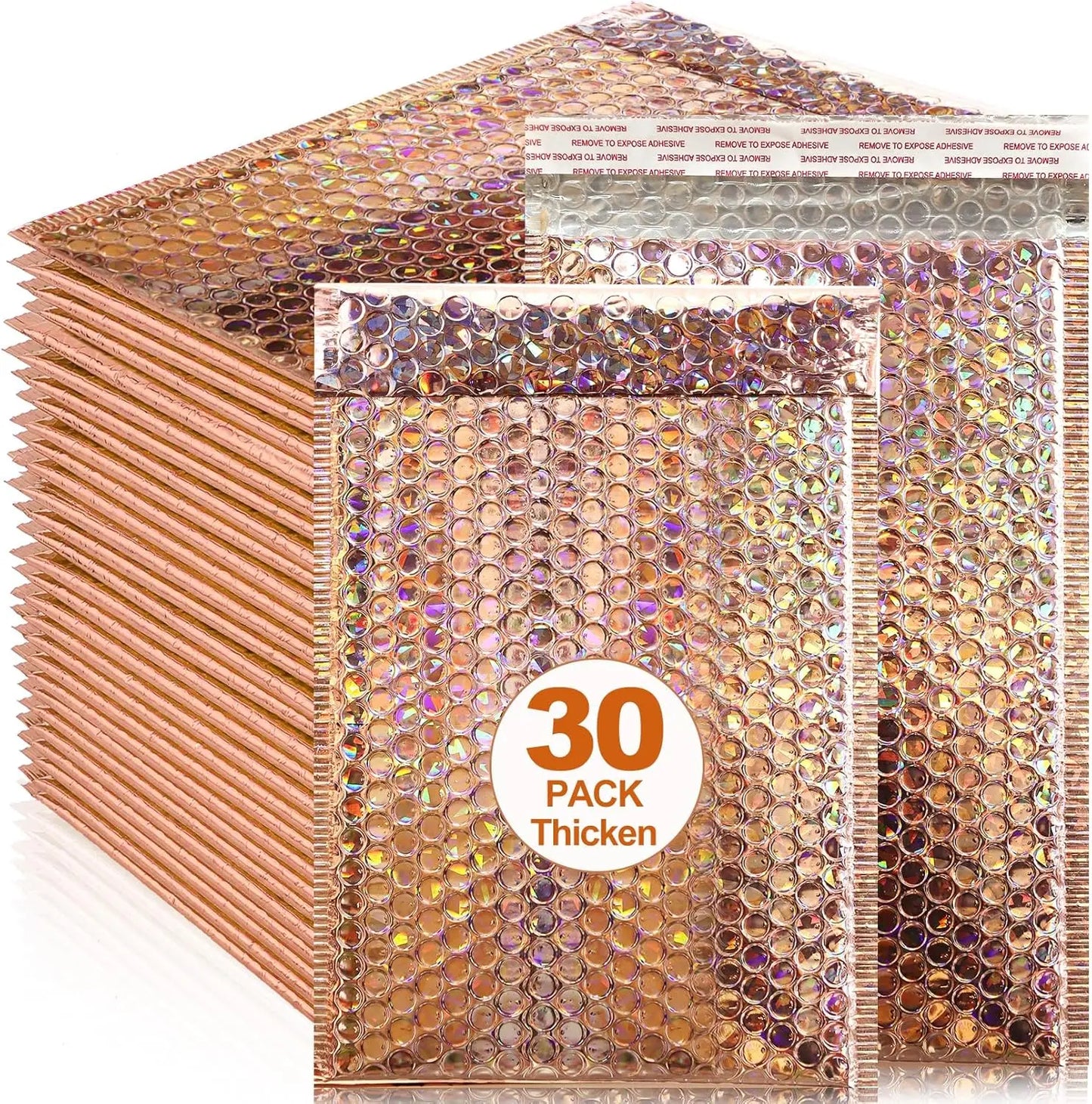 30 PCS Holographic Mailer Laser Bubble Mailers Padded Envelopes Packaging Bags for Business Bubble Mailers Shipping Packaging