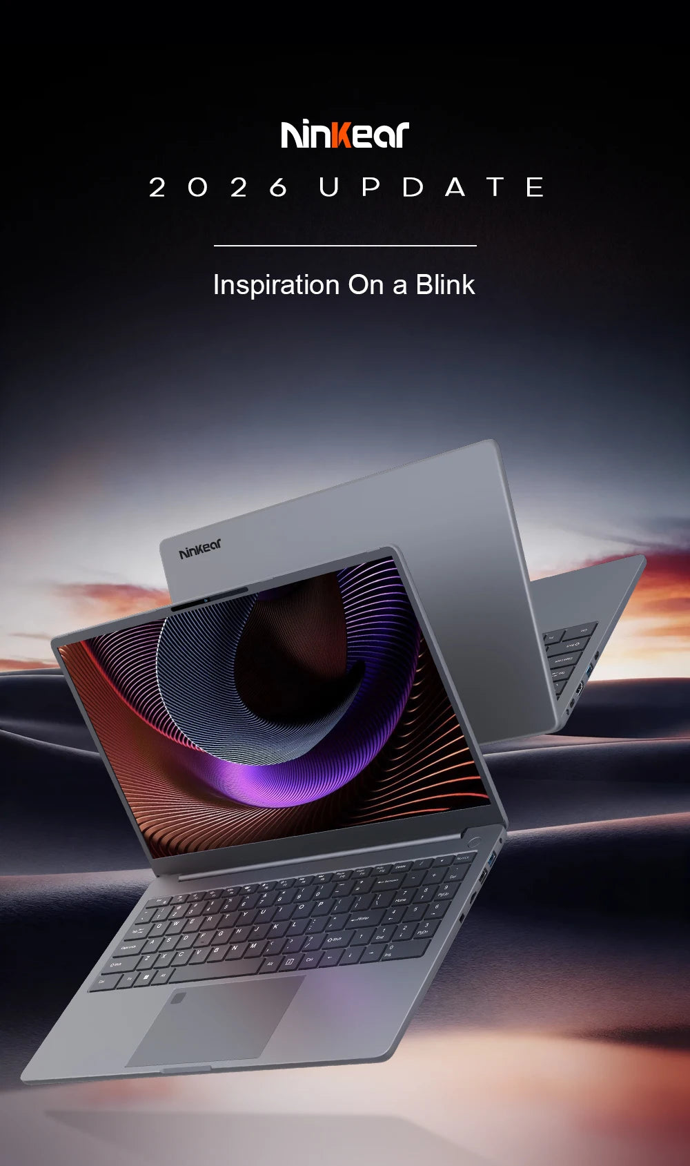 Ninkear A15 Pro Laptop 15.6 Inch FHD IPS AMD Ryzen 5 5500U 16GB RAM 512GB SSD Metal Notebook Fingerprint Unlock Backlit Keyboard WiFi 6 USB-C PD 65W Fast Charge Windows 11 Portable Computer EU Plug