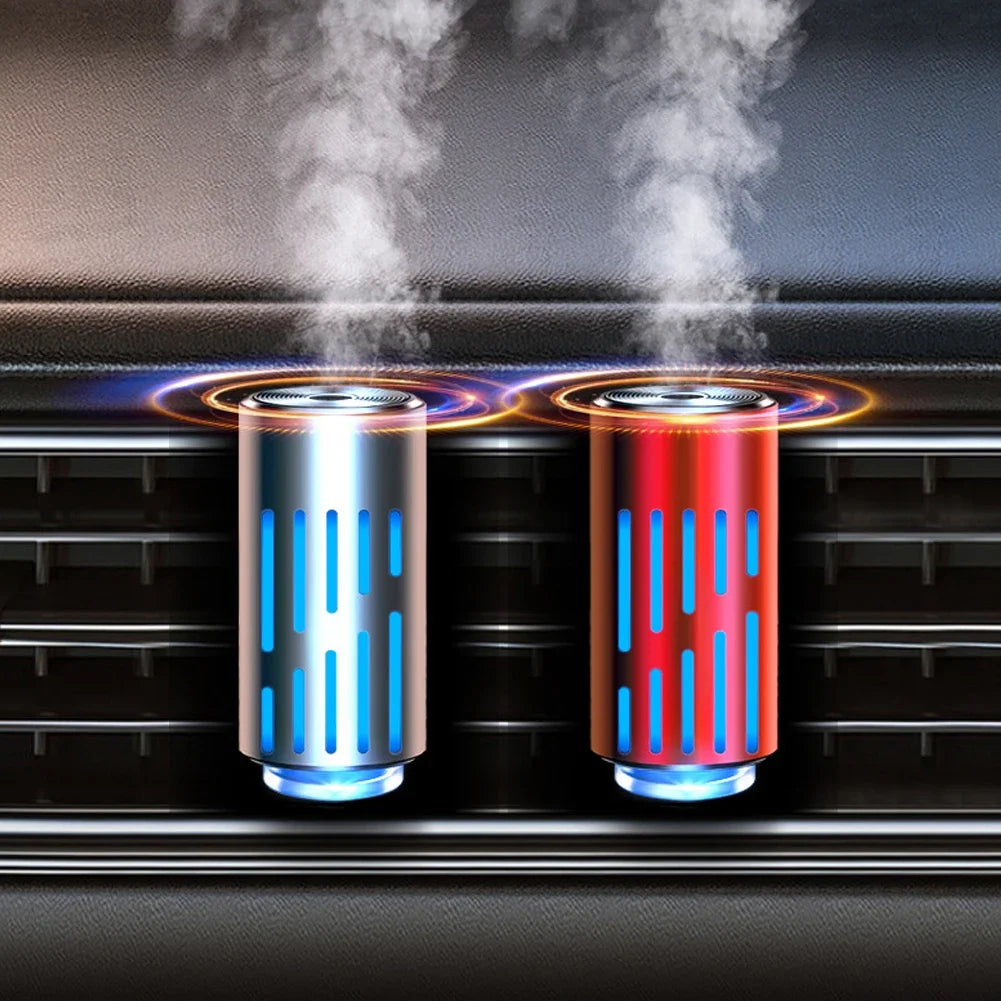 New Car Air Vent Aroma Humidifier Air Diffuser With Atmosphere Light Electric Air Freshener Car Fragrance For Removing Odors