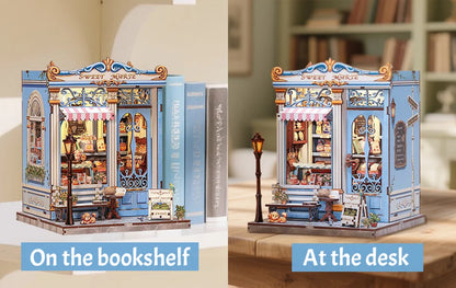 CUTEBEE Book Nook DIY Building Kit with Laser-Cut Precision Pieces 3D Wooden Puzzle  Collectible Desk Home Decor for Gift Idea