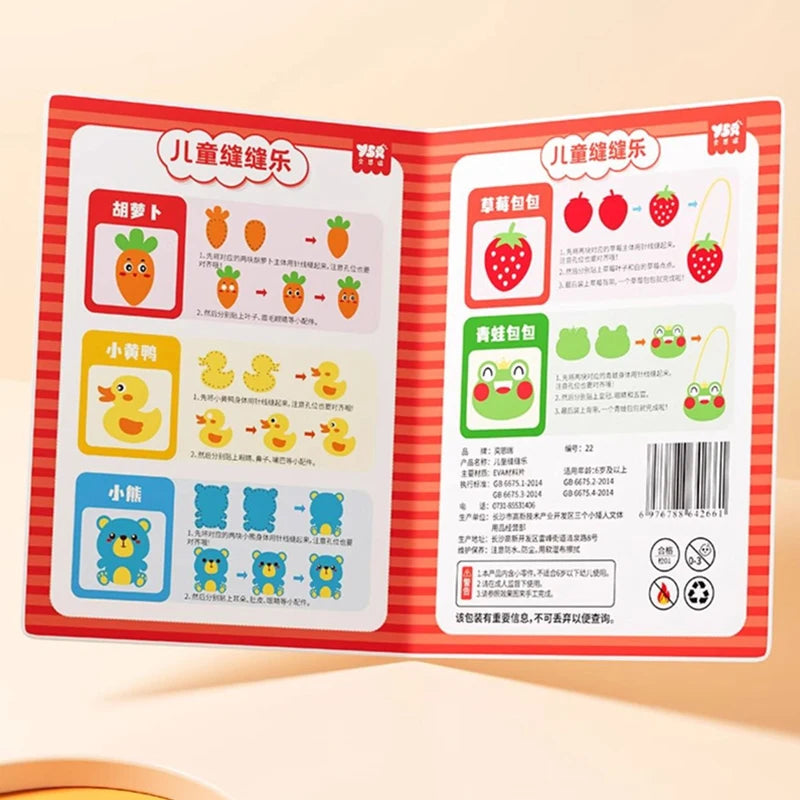 New DIY Sewing Set Sewing Non-woven Fabric Craft Kit Toys Handmade Cartoon Animal Kids Art Toys Beginners
