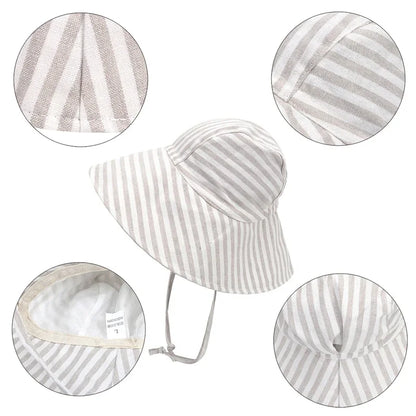 Baby SunHat Summer Boys Girls Bucket Hat Kids Cotton UV Travel Hats Child Big Brim Outdoor Beach Caps Fashion Casual Panama Cap